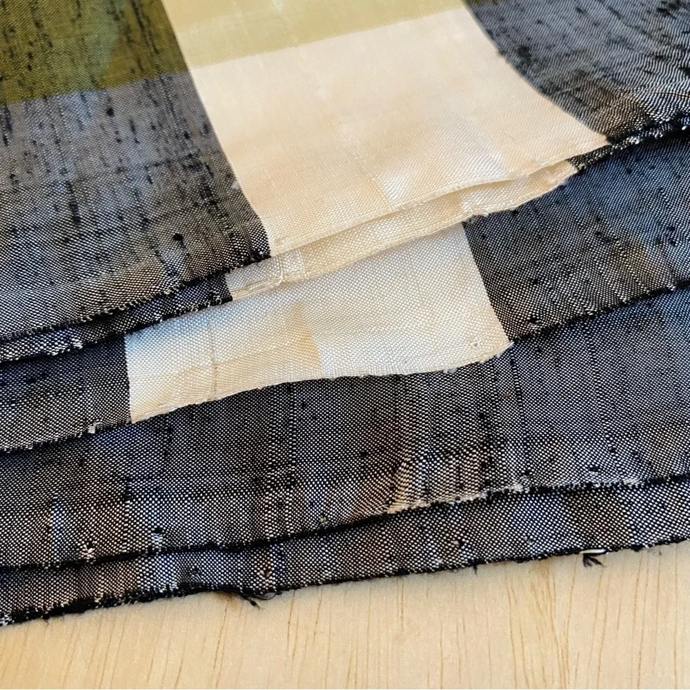 Vintage Handwoven Thai Silk Plaid Shawl Wrap Scarf Thaisilk Factory Siam Bangkok
